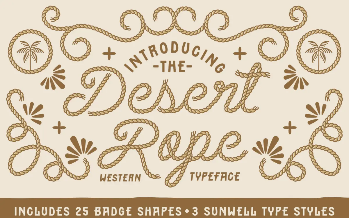 Desert Rope Font Duo: a lasso-twirl script for western branding