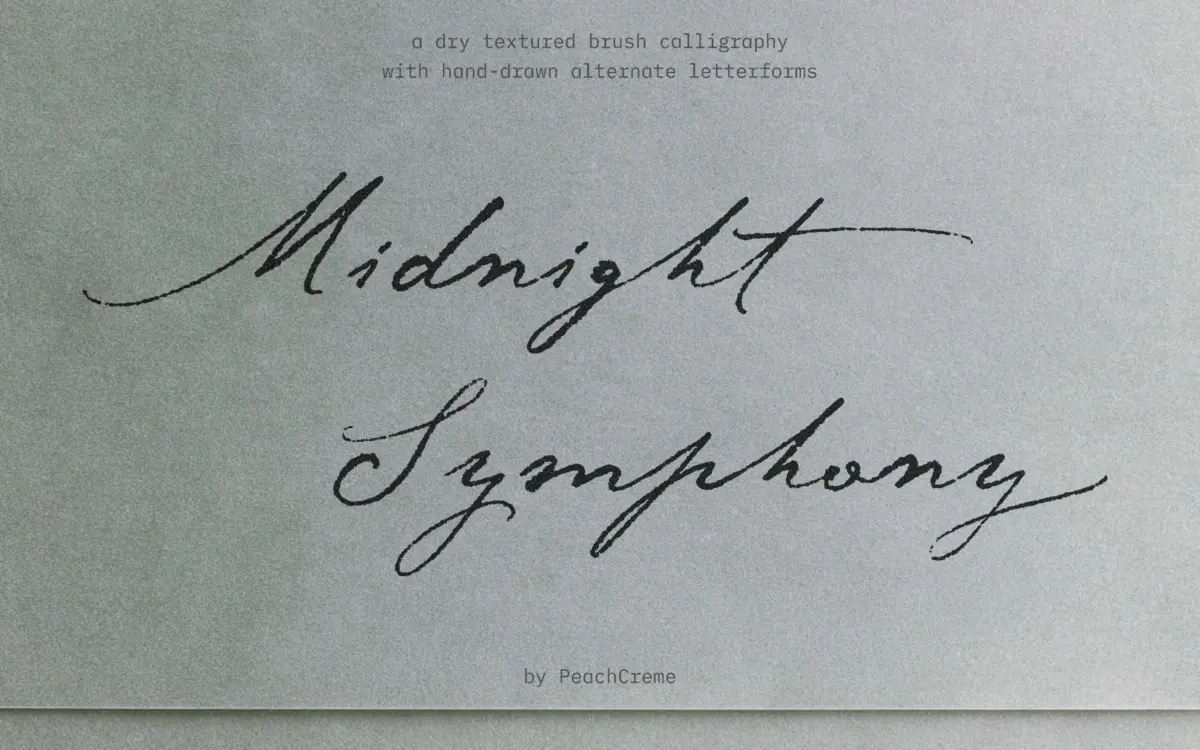 Midnight Symphony: a dry-brush script with real texture and deep alternates