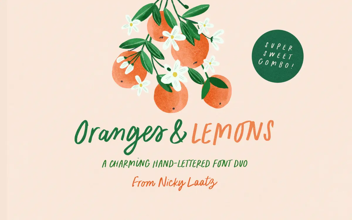 Oranges & Lemons: a hand-lettered duo for casual, kid-friendly design