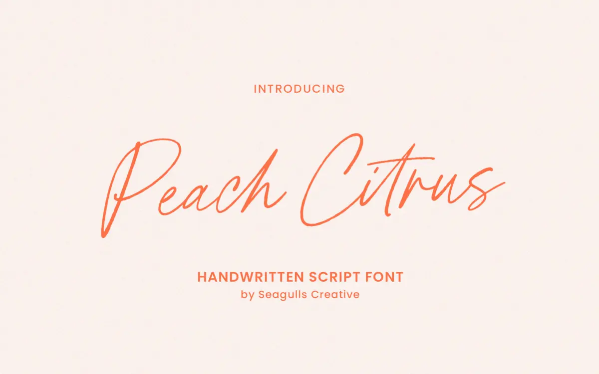 Peach Citrus: a casual handwritten script for branding and invitations