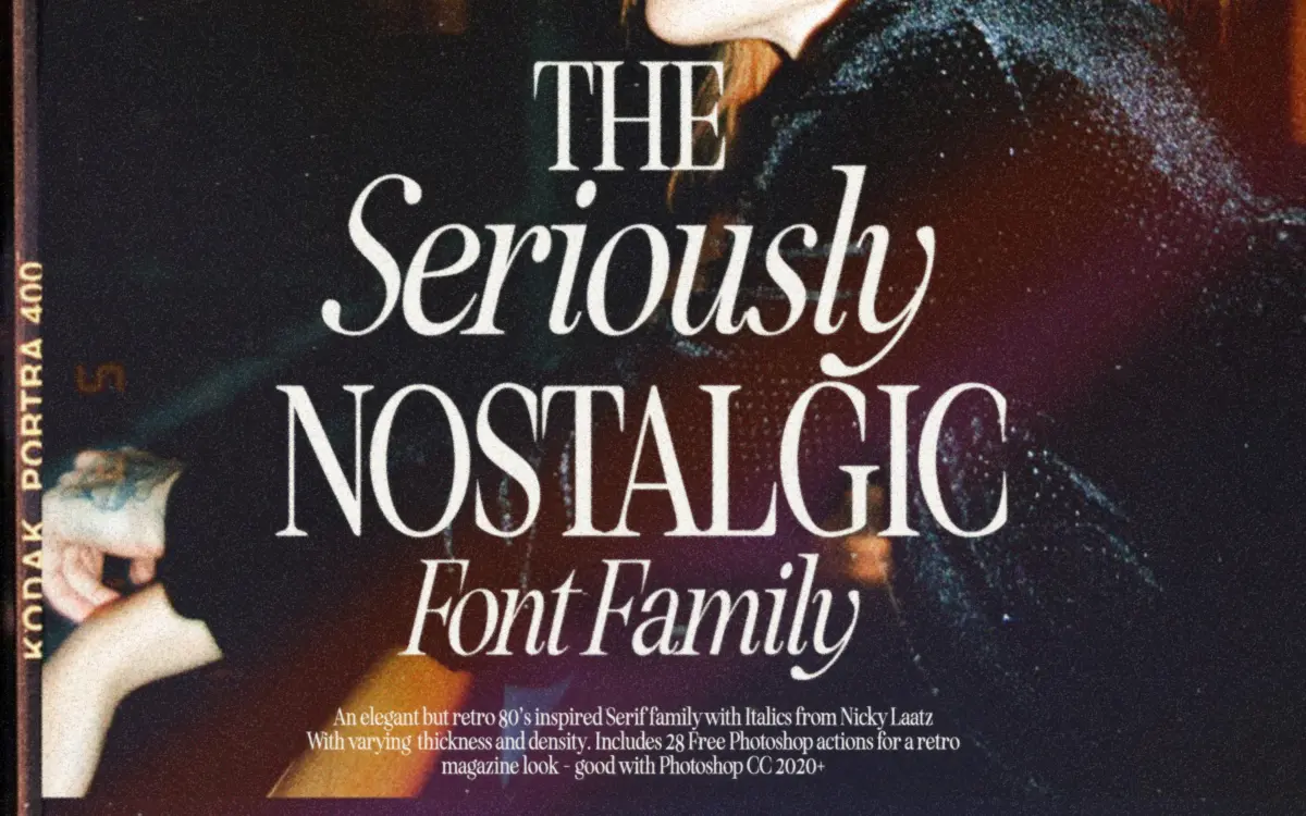 Seriously Nostalgic Serif: an eighties magazine serif with condensed variants for headline work