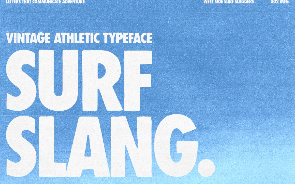 Surf Slang: a rough-edged condensed sans for surf and streetwear branding