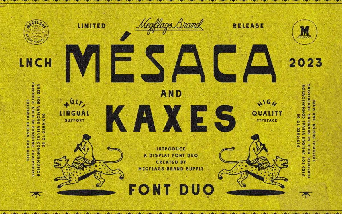 Mesaca and Kaxes: a rustic sans duo for vintage signage and branding work