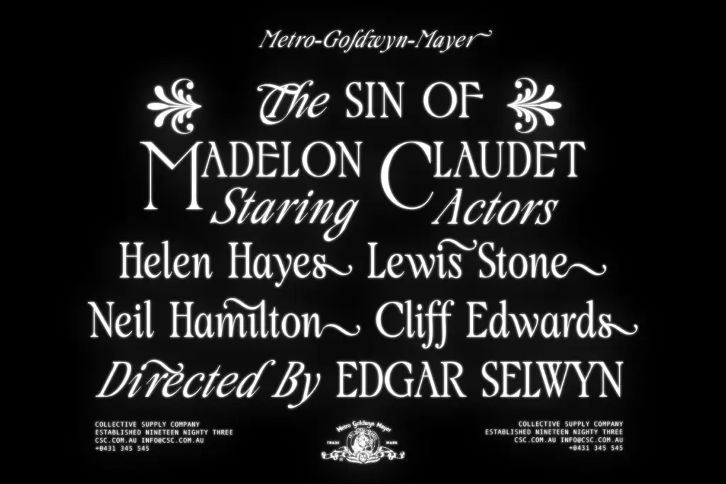 Palace Serif Typeface specimen — Character set and features