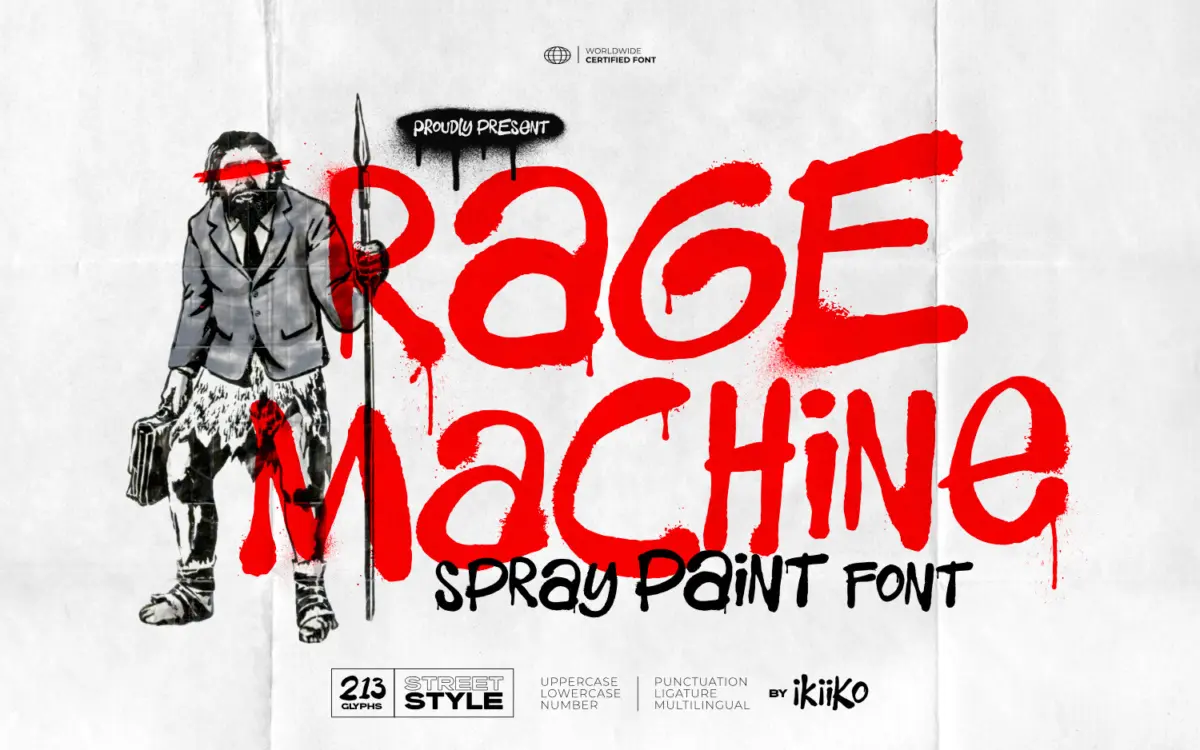 Rage Machine: a spray-paint script for loud, street-styled headlines