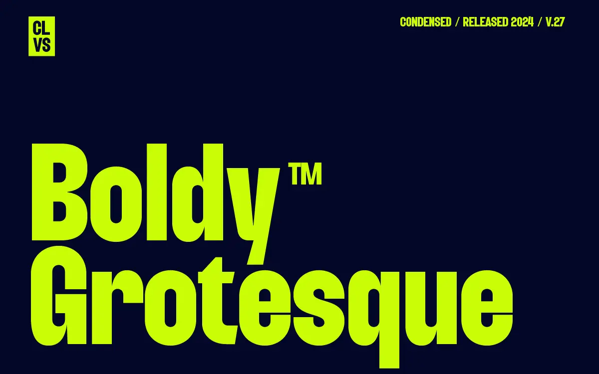 Boldy Grotesque: a heavy condensed sans built for short, loud headlines