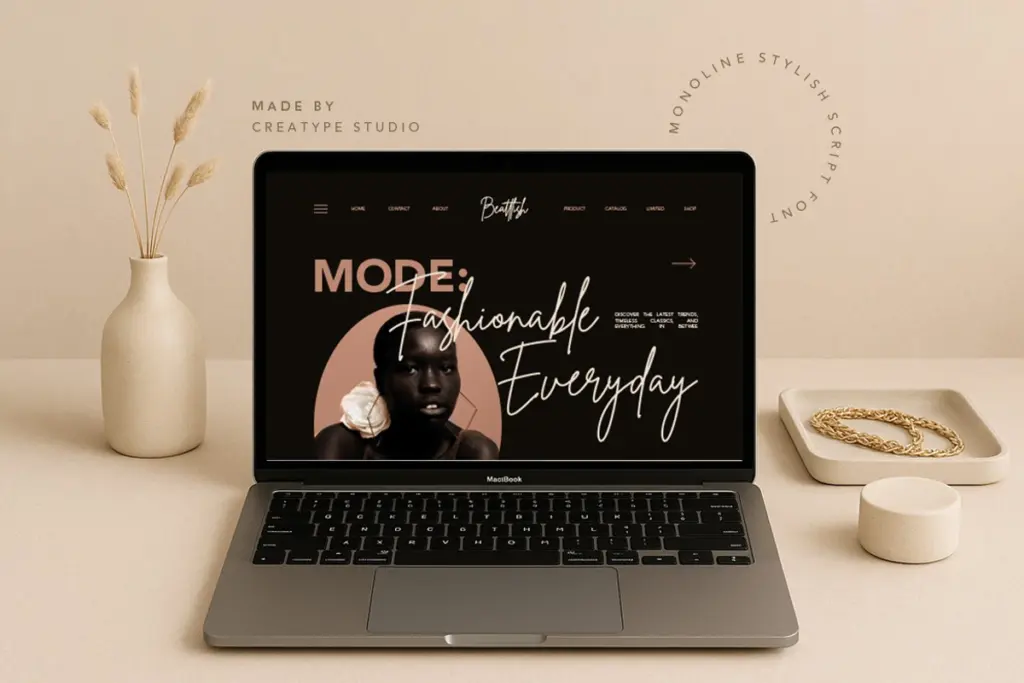 Brittany Signature Script specimen — Design style