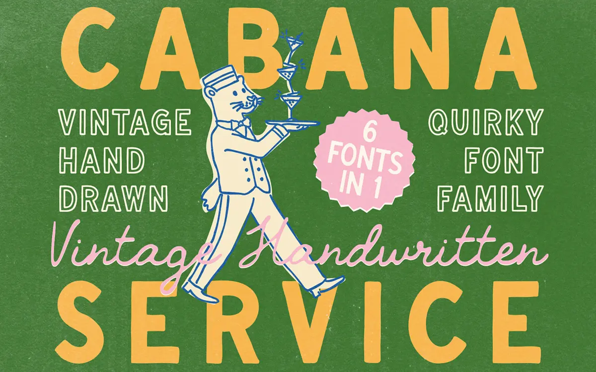Handwritten Resort Vintage Font Pack: a loose, sun-bleached hand for beach branding