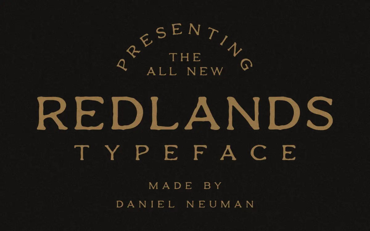 Redlands: a rugged western sans built for badges and stamps