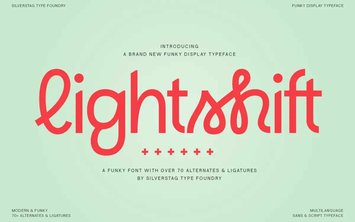 Lightshift: A Funky Sans Display Face With Four Style Variants