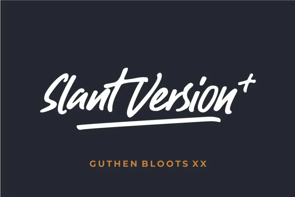 Guthen Bloots specimen — Character set and features