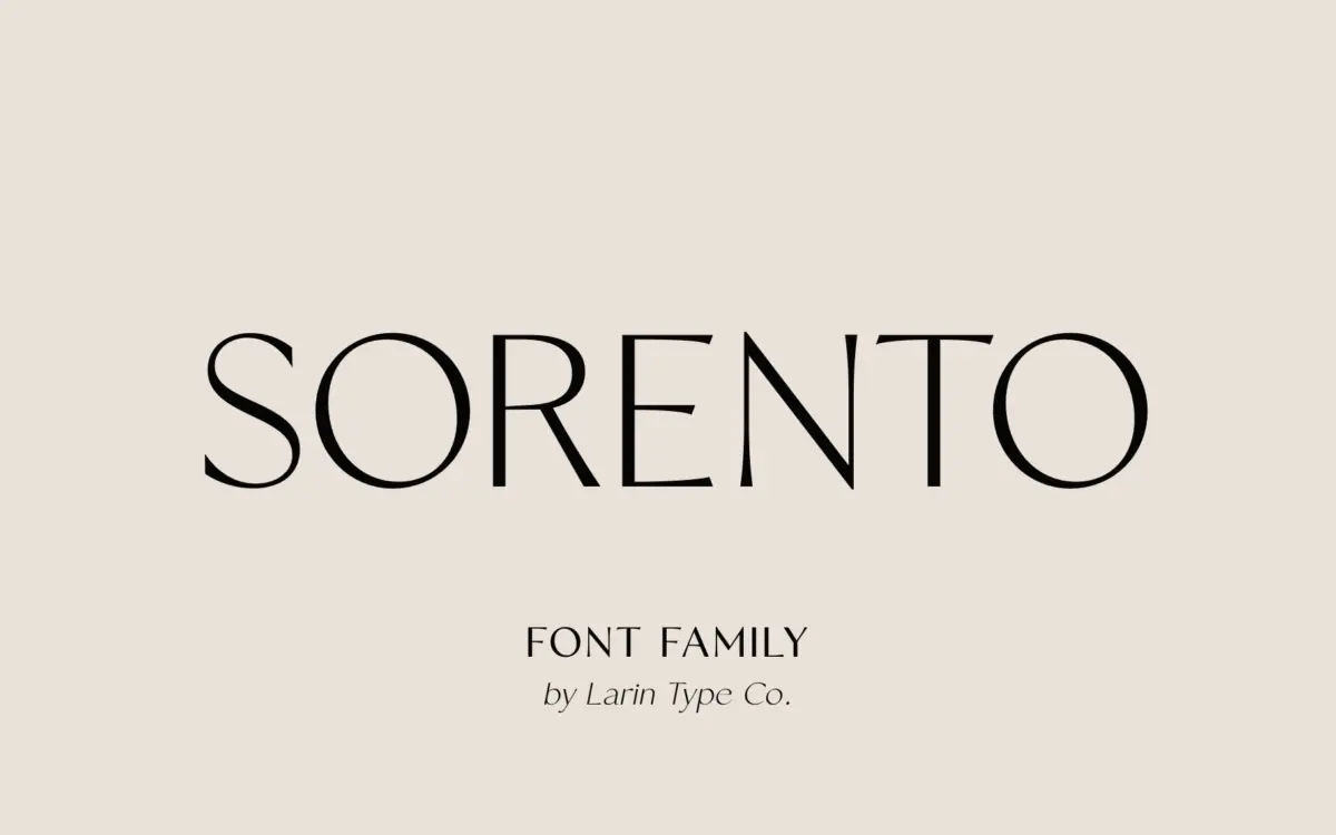 Sorento: a high-contrast sans family for editorial and label work