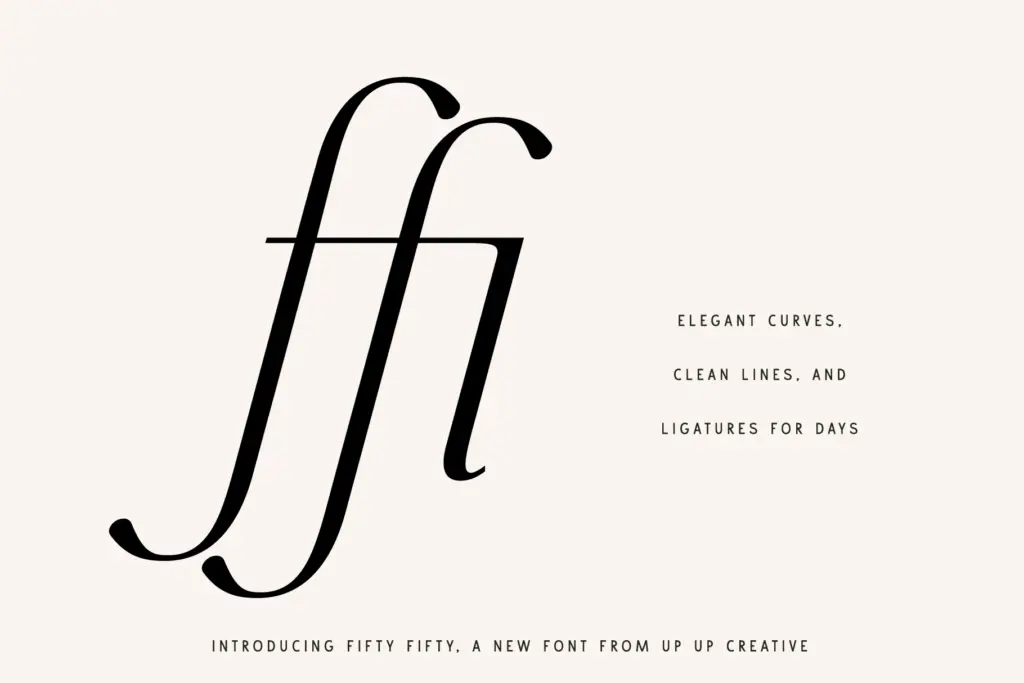 Fifty Fifty specimen — Character set and features
