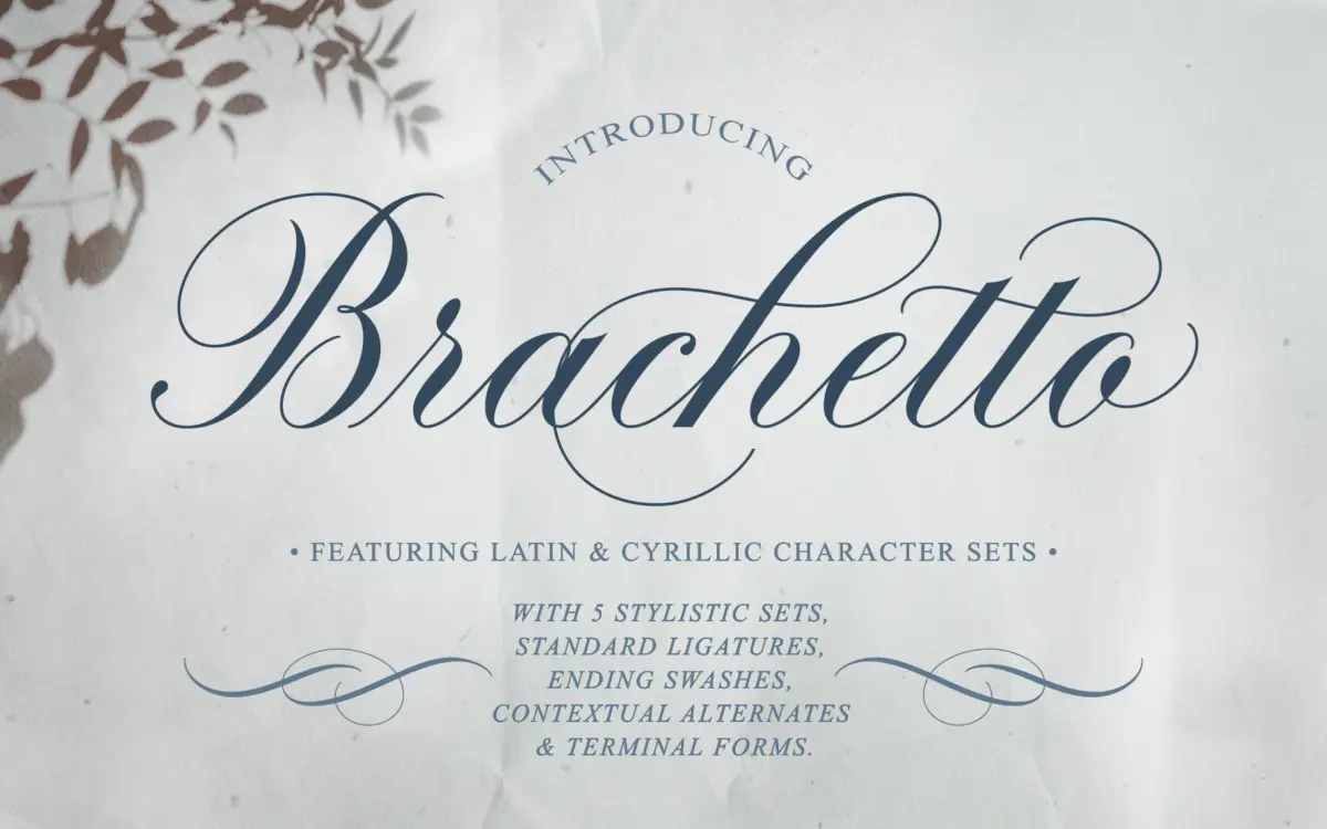 Brachetto Script: a flourished calligraphy font for premium branding work
