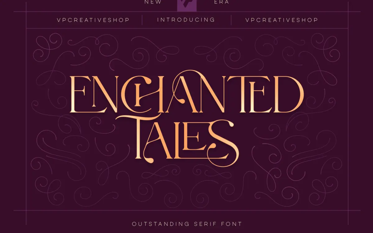 Enchanted Tales: a decorative serif built for ligature-heavy display work