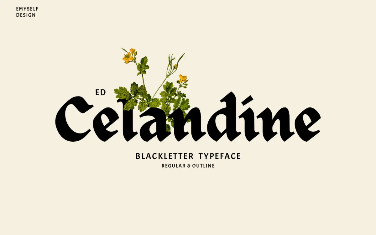ED Celandine: a pared-back blackletter for logos and streetwear