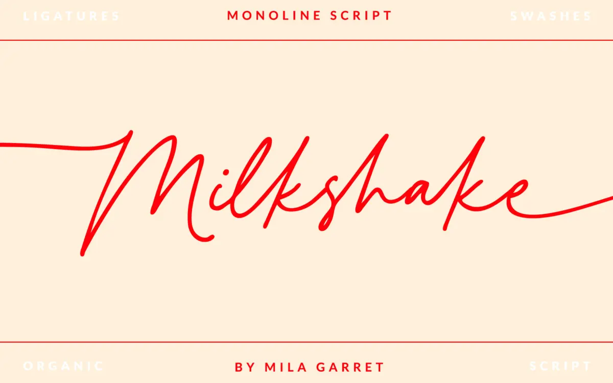 Milkshake Modern Handwritten Script: a casual signature script for soft branding