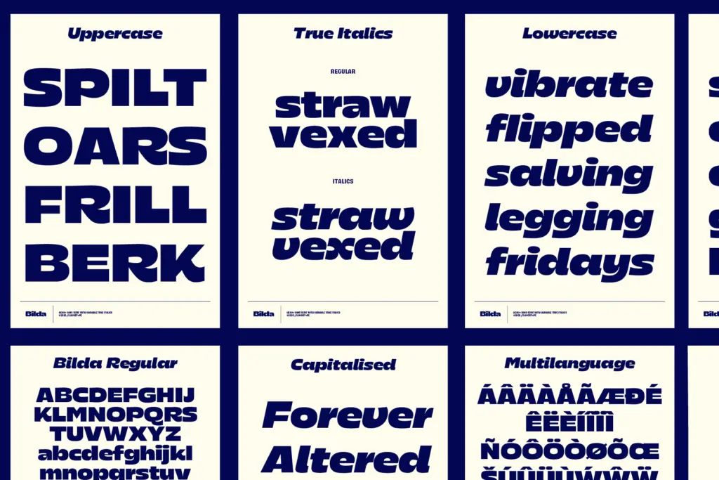 Bilda specimen — Design style