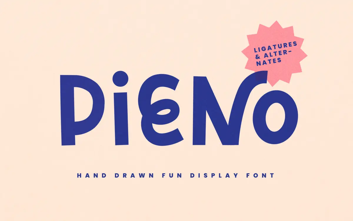 Pieno: a hand-drawn bold display font for playful branding