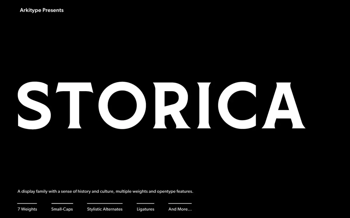 Storica: a classical roman serif built for branding and craft labels