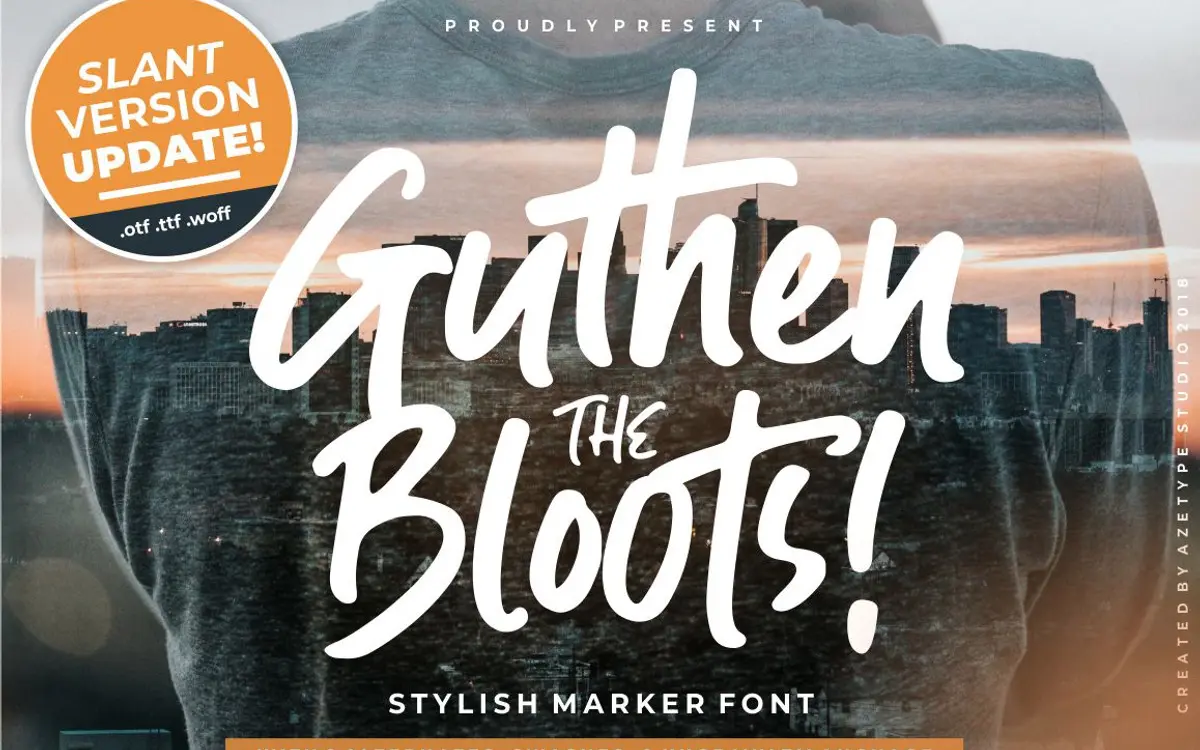 Guthen Bloots: a marker-style script for quotes, packaging and casual branding