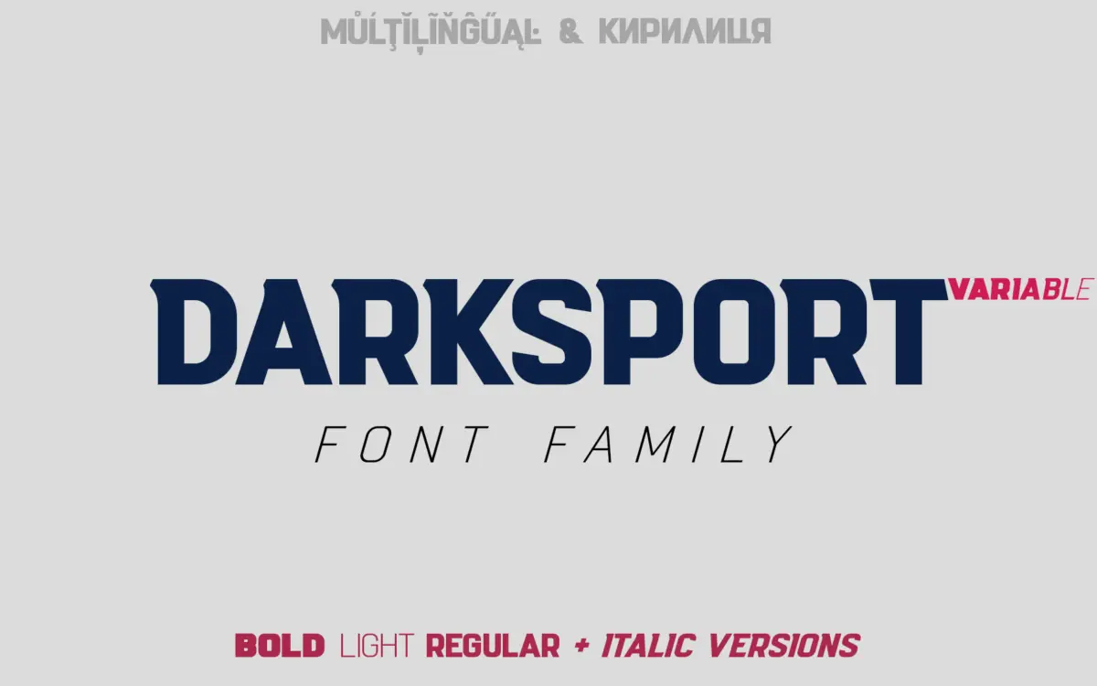 Darksport: a six-weight variable sans built for sports branding