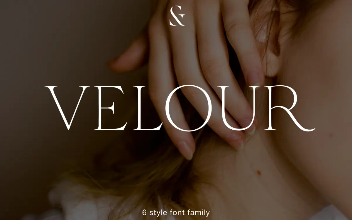 Velour: a six-weight editorial serif with romantic, curved-crossbar detailing