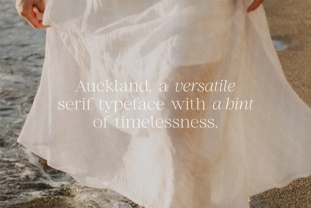 Auckland Variable Serif specimen — Design style