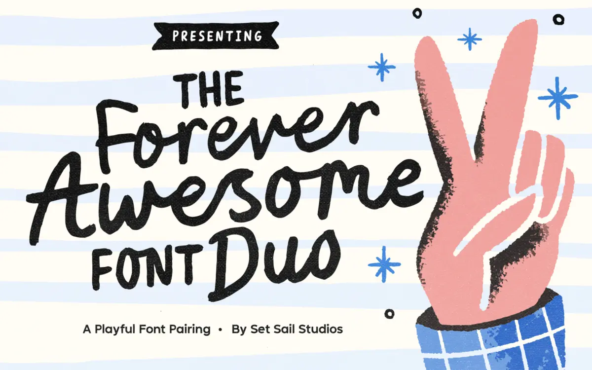 Forever Awesome Font Duo: a hand-drawn script set for playful, kid-friendly branding