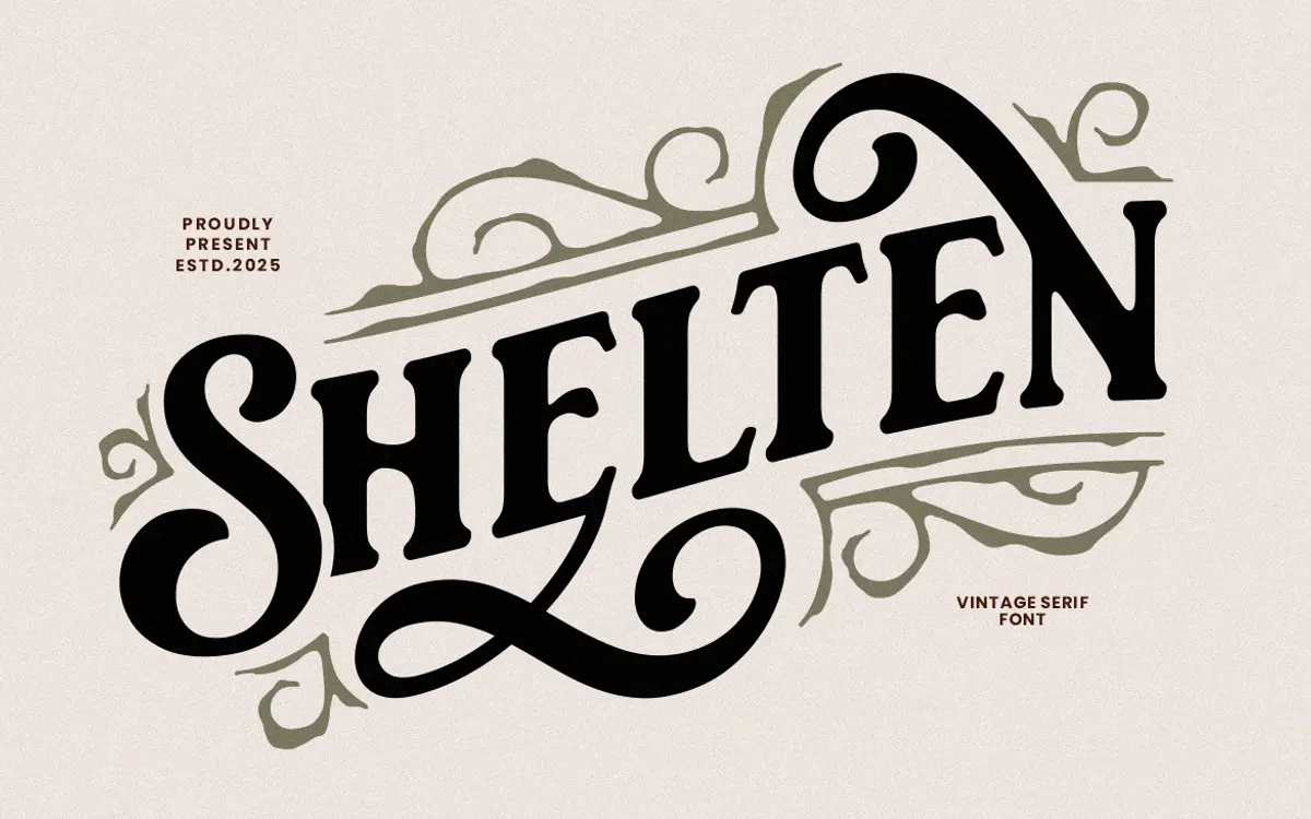 Shelten Font Vintage: a rustic display serif for badges and labels