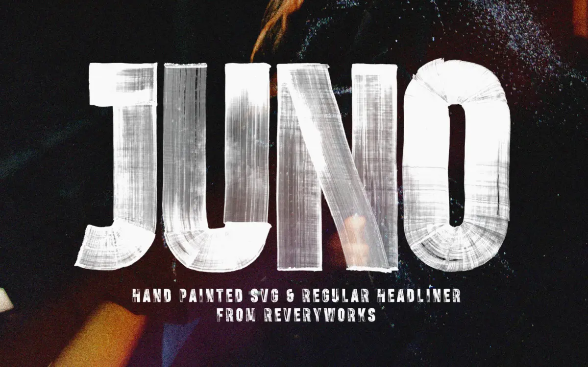 Juno: a hand-painted condensed headliner for loud, textured statements
