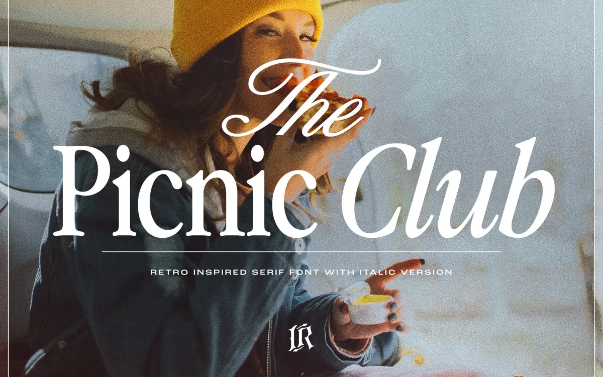 The Picnic Club: a groovy 80s-inspired serif for retro branding