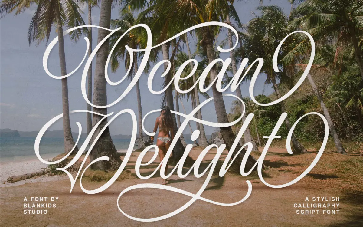 Ocean Delight: a flowing calligraphy script for premium branding