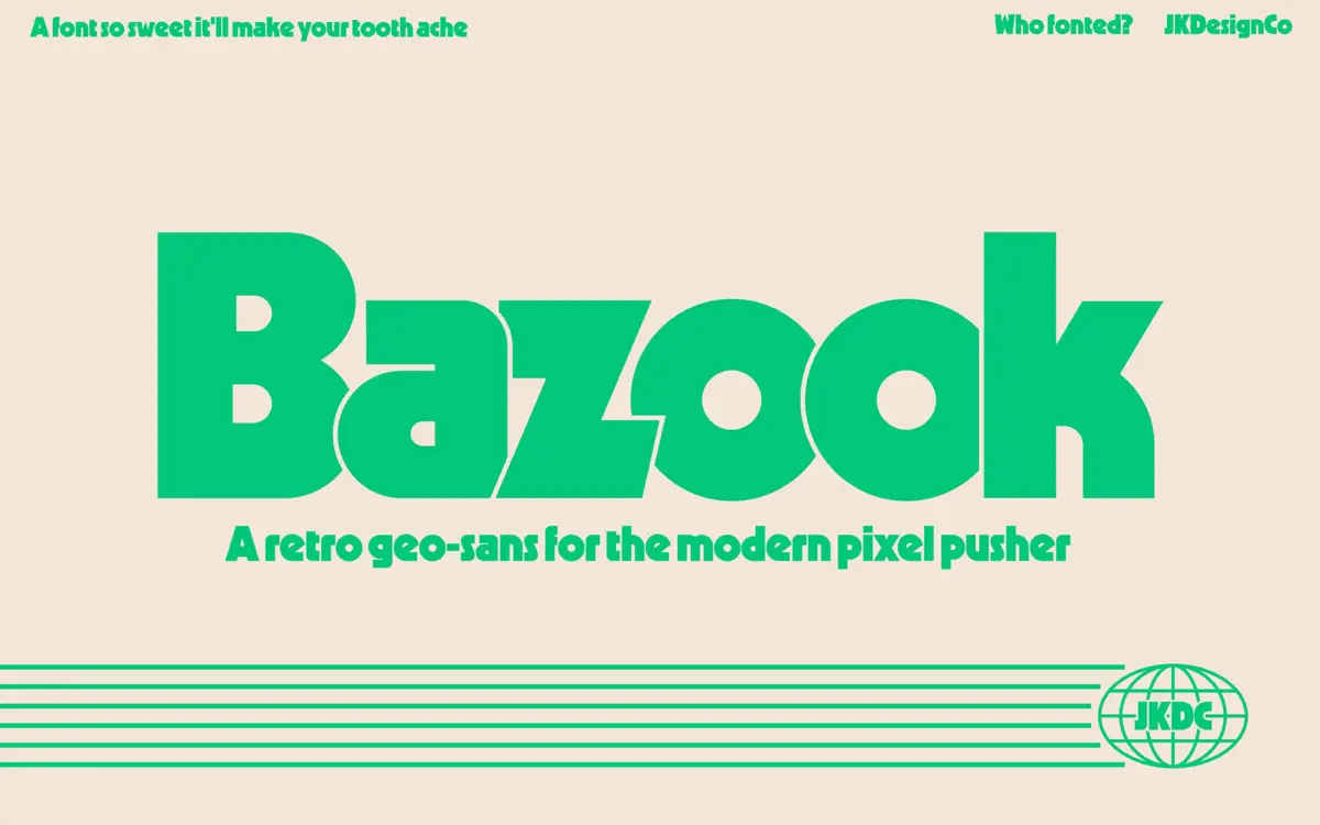 Bazook: an ultra-bold geometric sans built for 80s-flavoured headlines