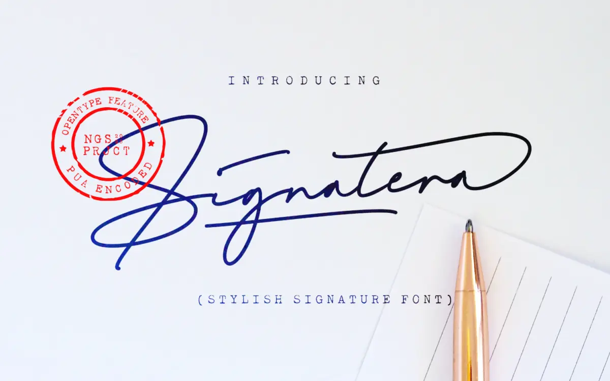 Signatera: a signature-style script for logos and wedding sets