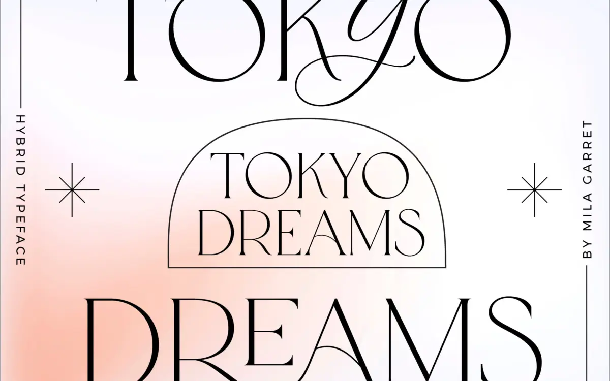 Tokyo Dreams: a ligature-rich serif for custom logotypes and headlines