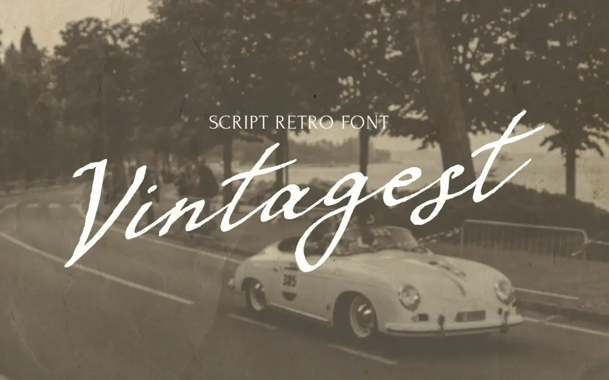 VINTAGEST: A Flat-Pen Retro Script for Nostalgic Branding Work