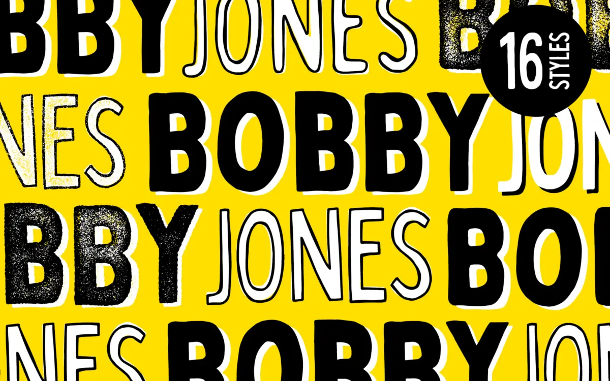 Bobby Jones: a 16-weight bundle of deliberately wonky sans display fonts