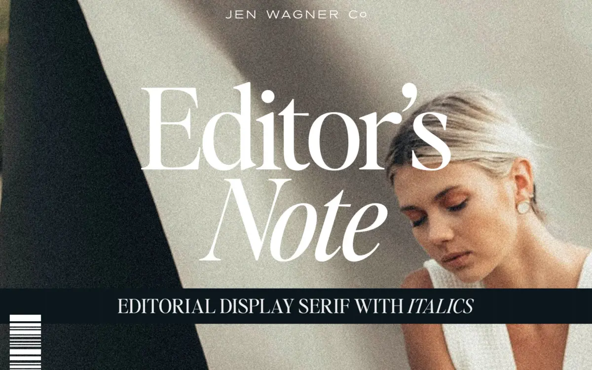 Editor's Note: a tidy editorial serif for headlines and quote cards