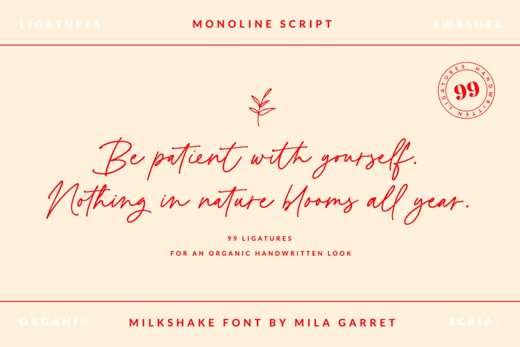 Milkshake Script specimen — Design style
