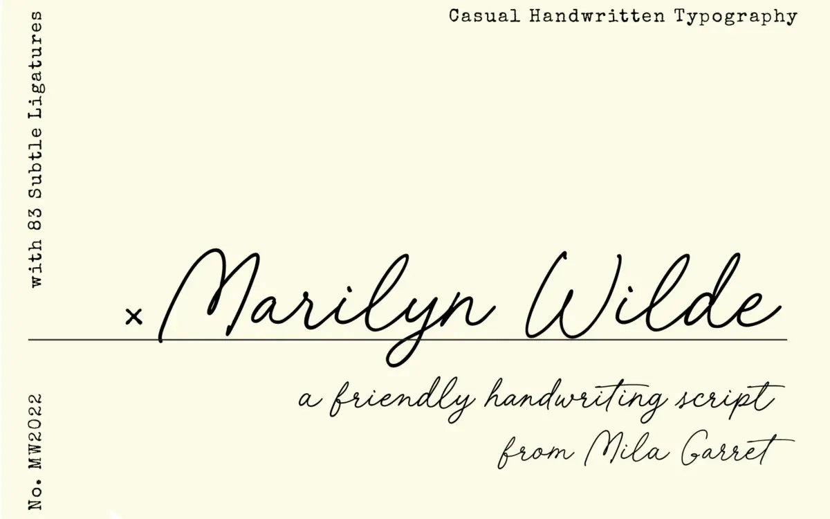 Marilyn Wilde: a neat, friendly handwriting script for quotes and quick branding