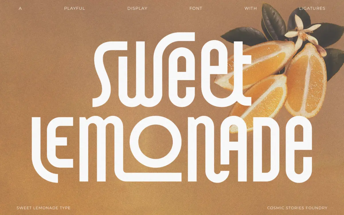 Sweet Lemonade: a tall retro sans built for ligature-heavy logotypes