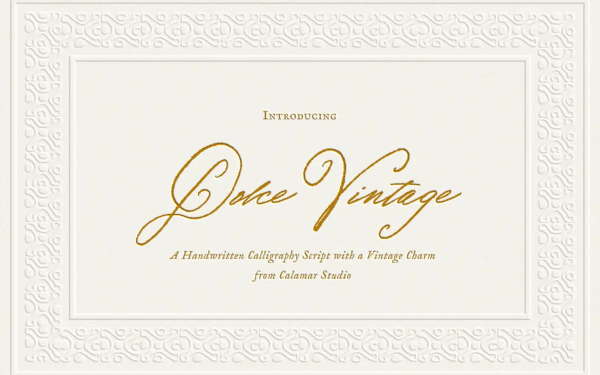 Dolce Vintage: a textured, pen-drawn script for wedding stationery