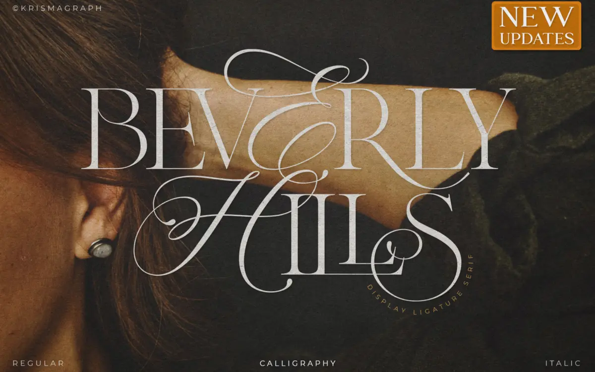 Beverly Hills: a ligature serif for wedding suites and glamour branding