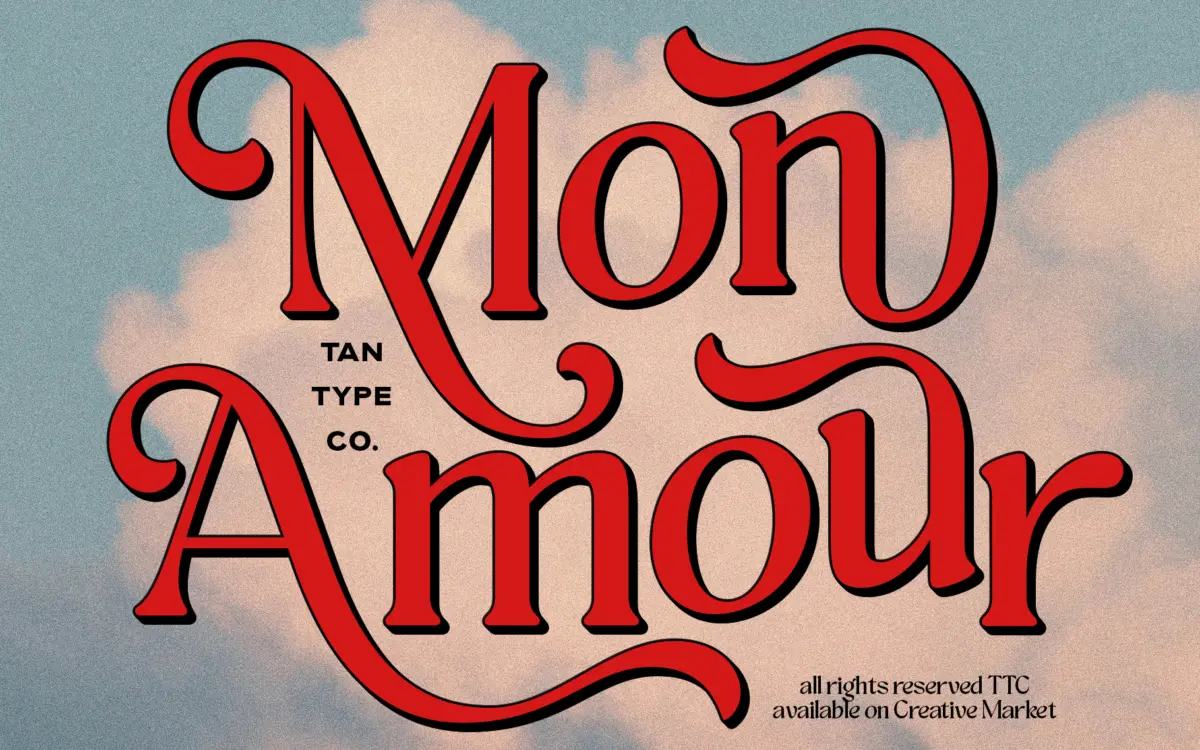 Mon Amour: a groovy retro script for warm, handmade-feeling branding