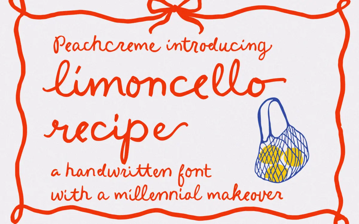 Limoncello Recipe: a casual handwritten script for recipe cards and cookbook branding