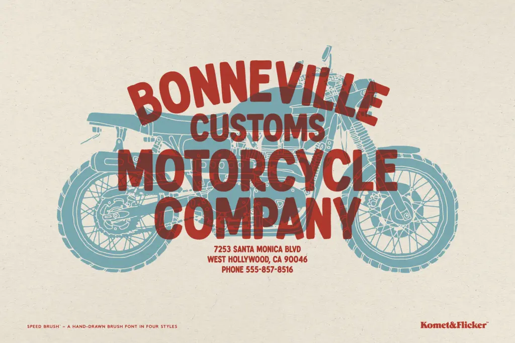 SPEED BRUSH specimen — Character set and features