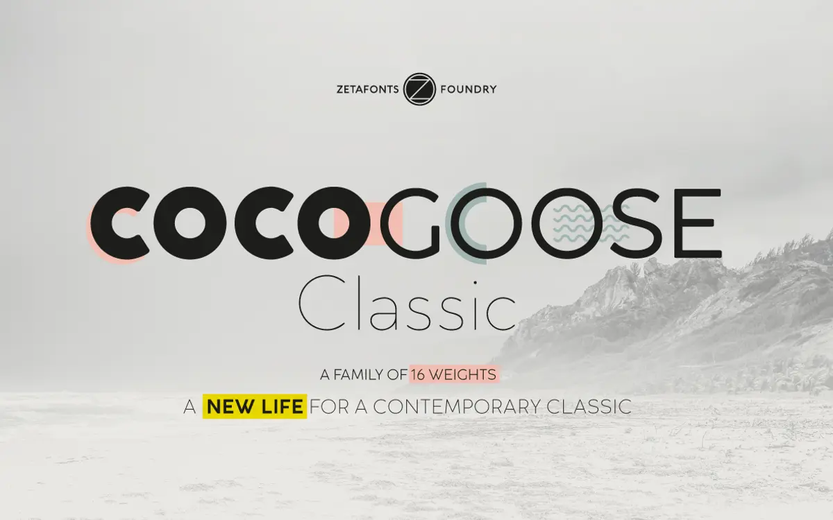 Cocogoose Classic: a geometric sans built for oversized, confident headlines