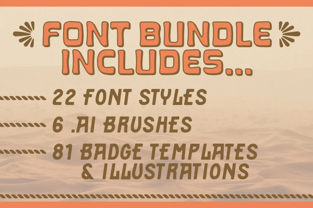 The Western Desert Font Bundle specimen — Design style