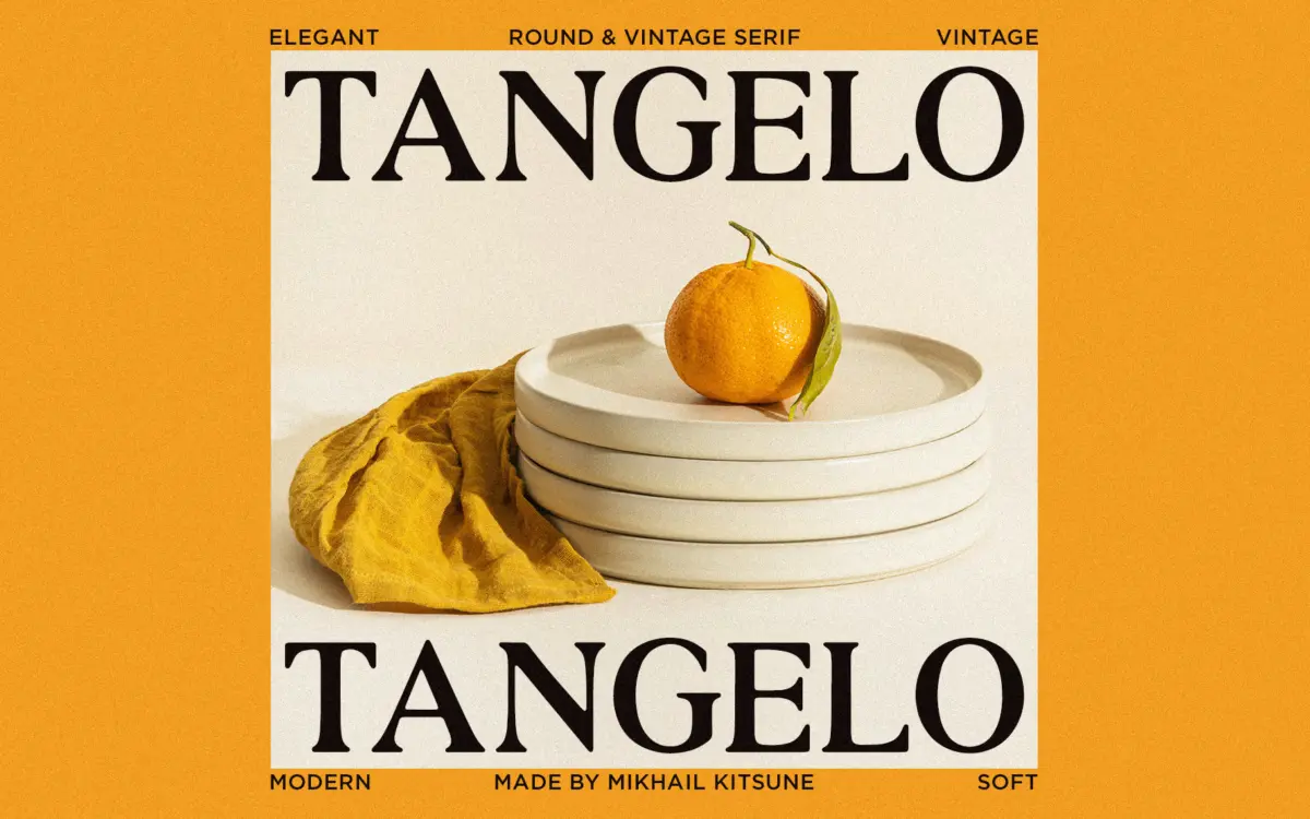 Tangelo: a round vintage serif built for badges and short display lines
